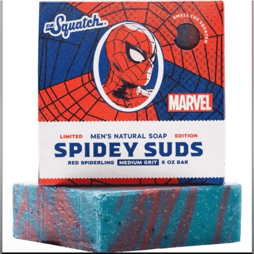 Dr. Squatch Marvel Spider Man Men’s Natural Bar Soap | Medium Grit 5 oz